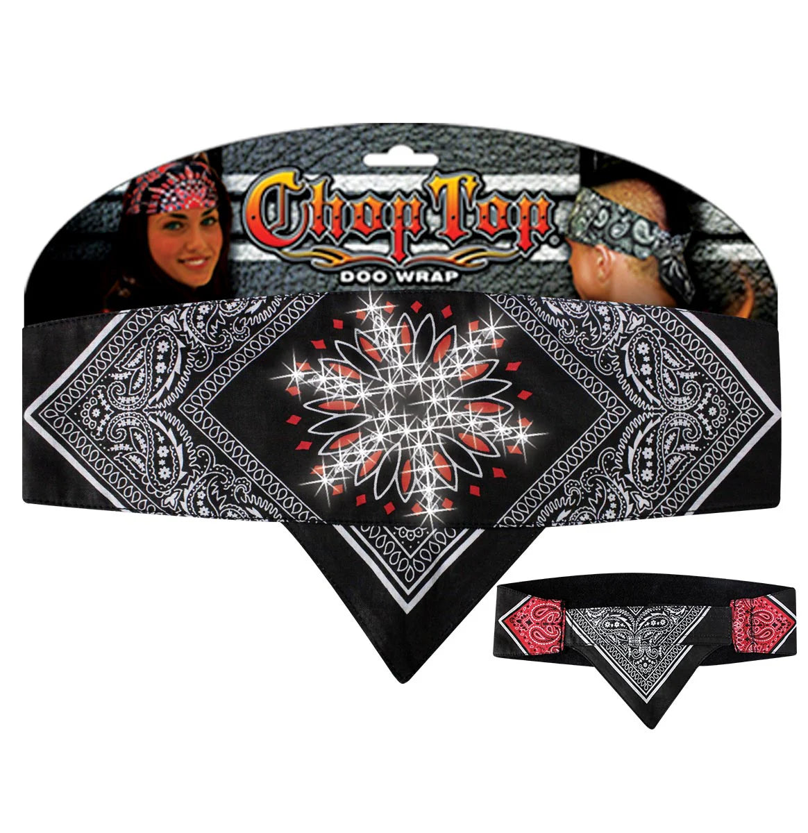 Paisley Burst Black & Red w/Rhinestones