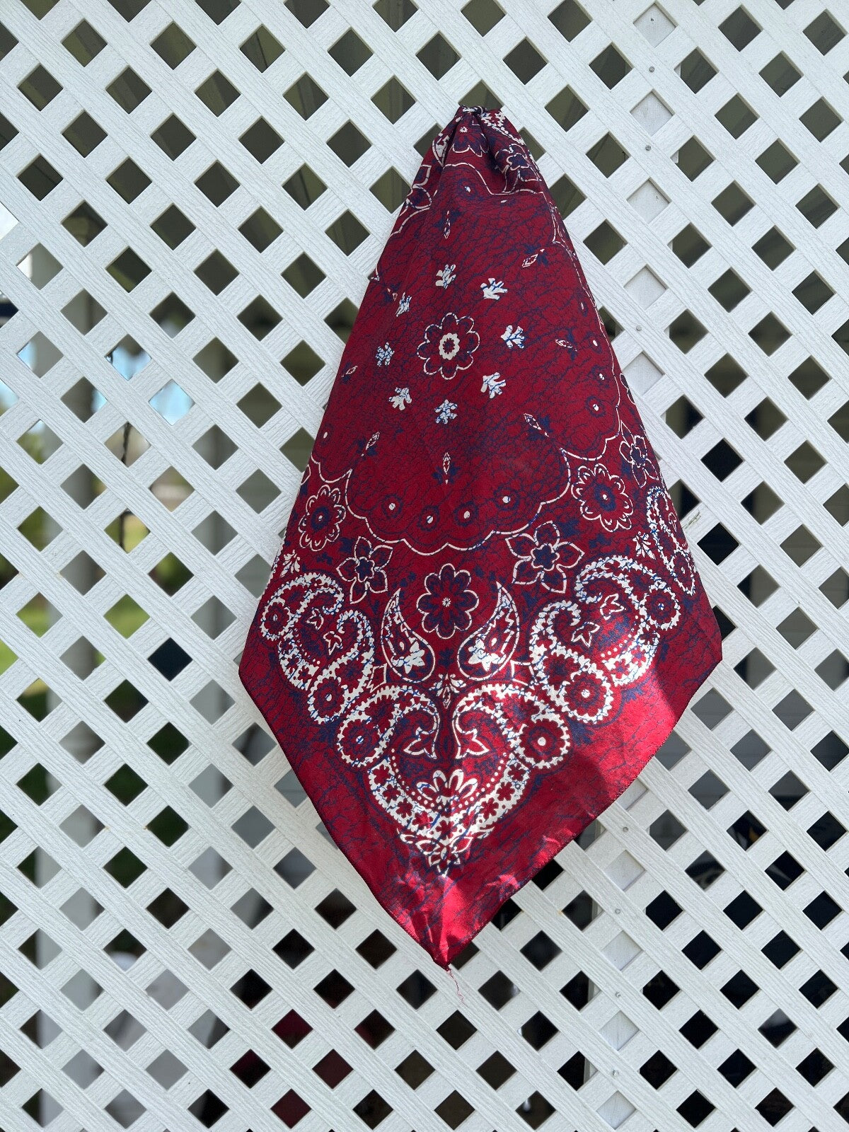 Red/Indigo Rustic 27" Bandanna, Made in USA, Hav-A-Hank