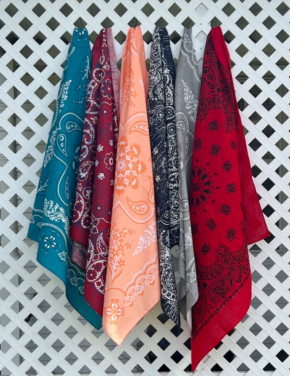 Red/Indigo Rustic 27" Bandanna, Made in USA, Hav-A-Hank