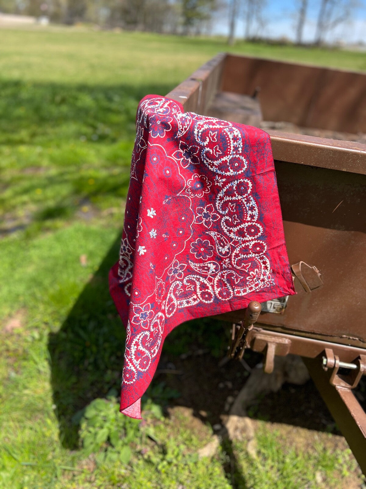 Red/Indigo Rustic 27" Bandanna, Made in USA, Hav-A-Hank