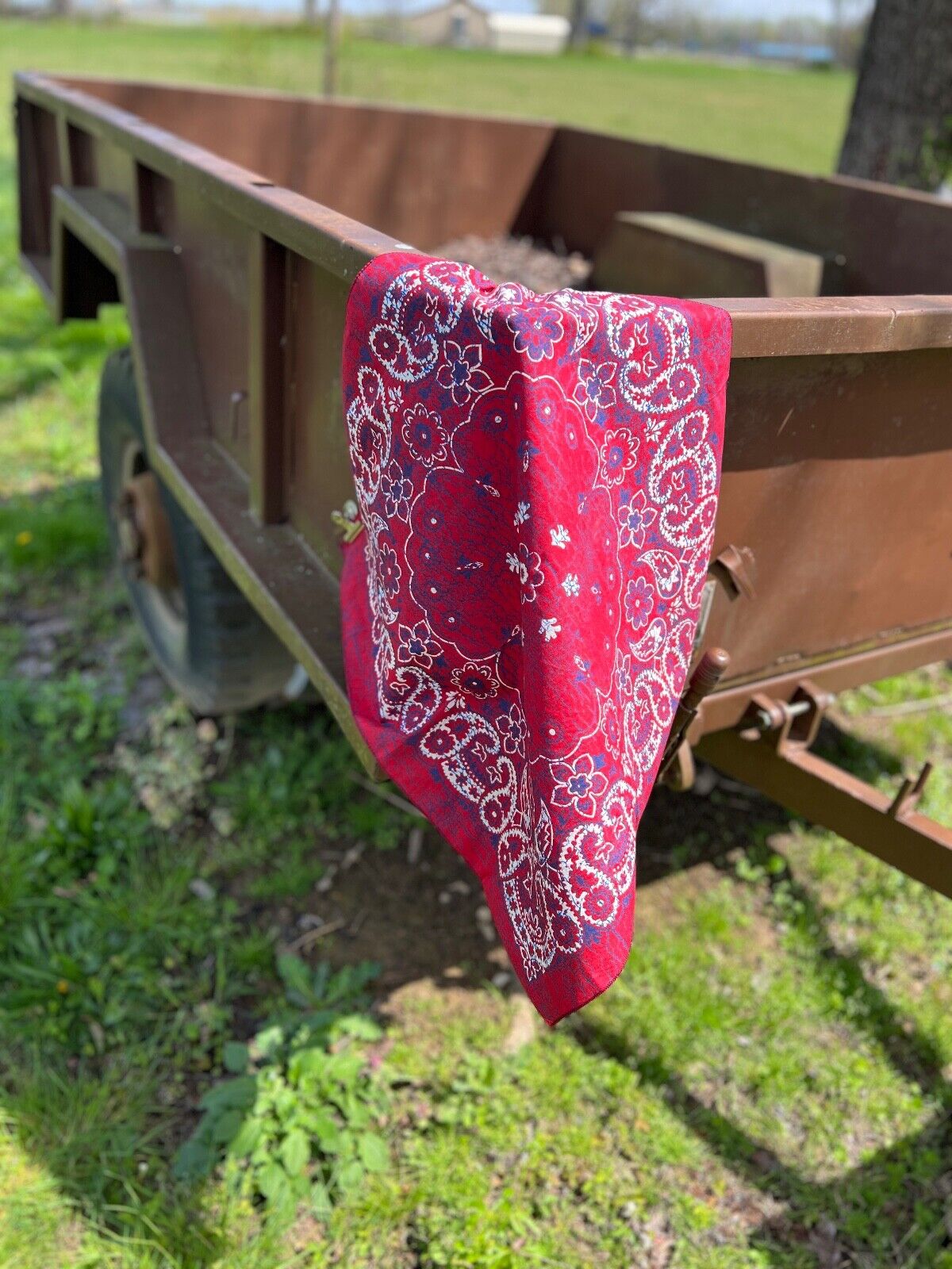 Red/Indigo Rustic 27" Bandanna, Made in USA, Hav-A-Hank