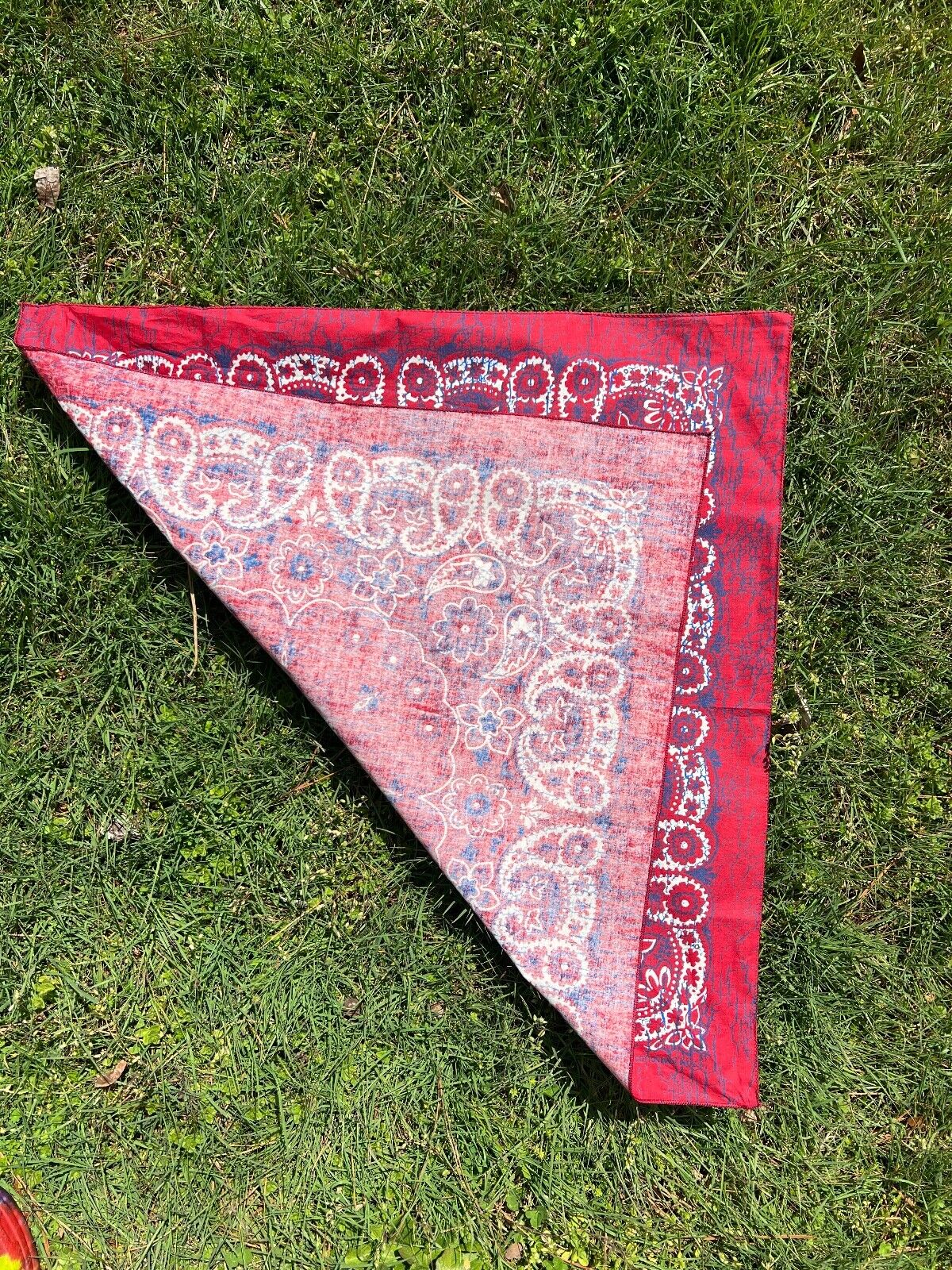 Red/Indigo Rustic 27" Bandanna, Made in USA, Hav-A-Hank