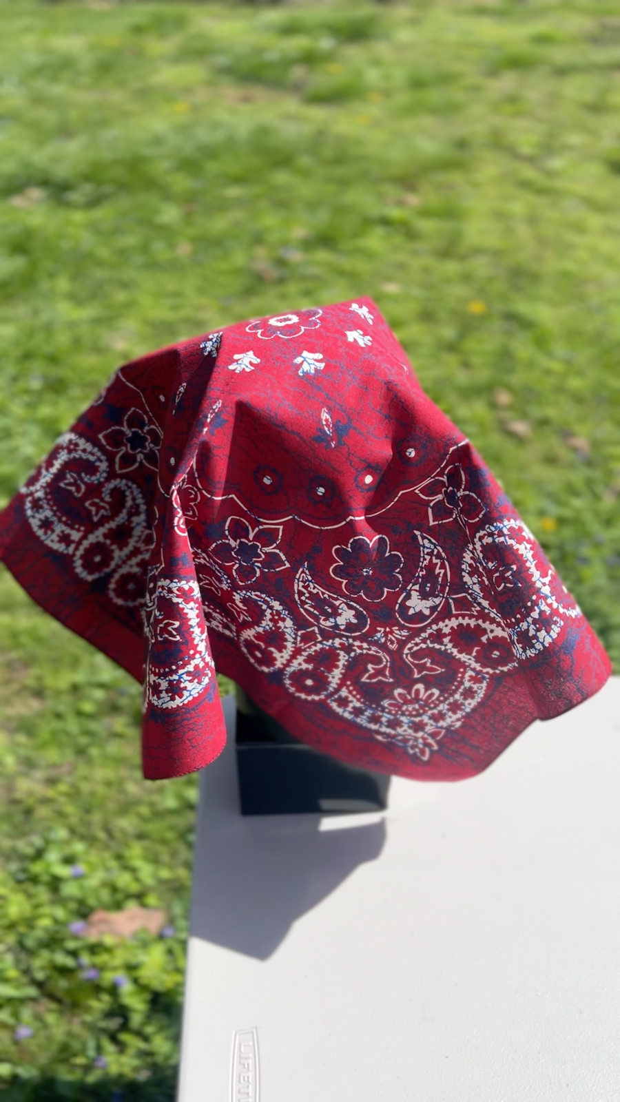 Red/Indigo Rustic 27" Bandanna, Made in USA, Hav-A-Hank