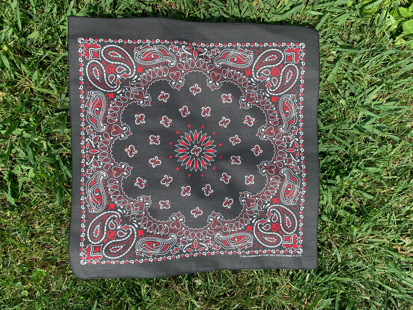 Black Red Paisley Single Side Print