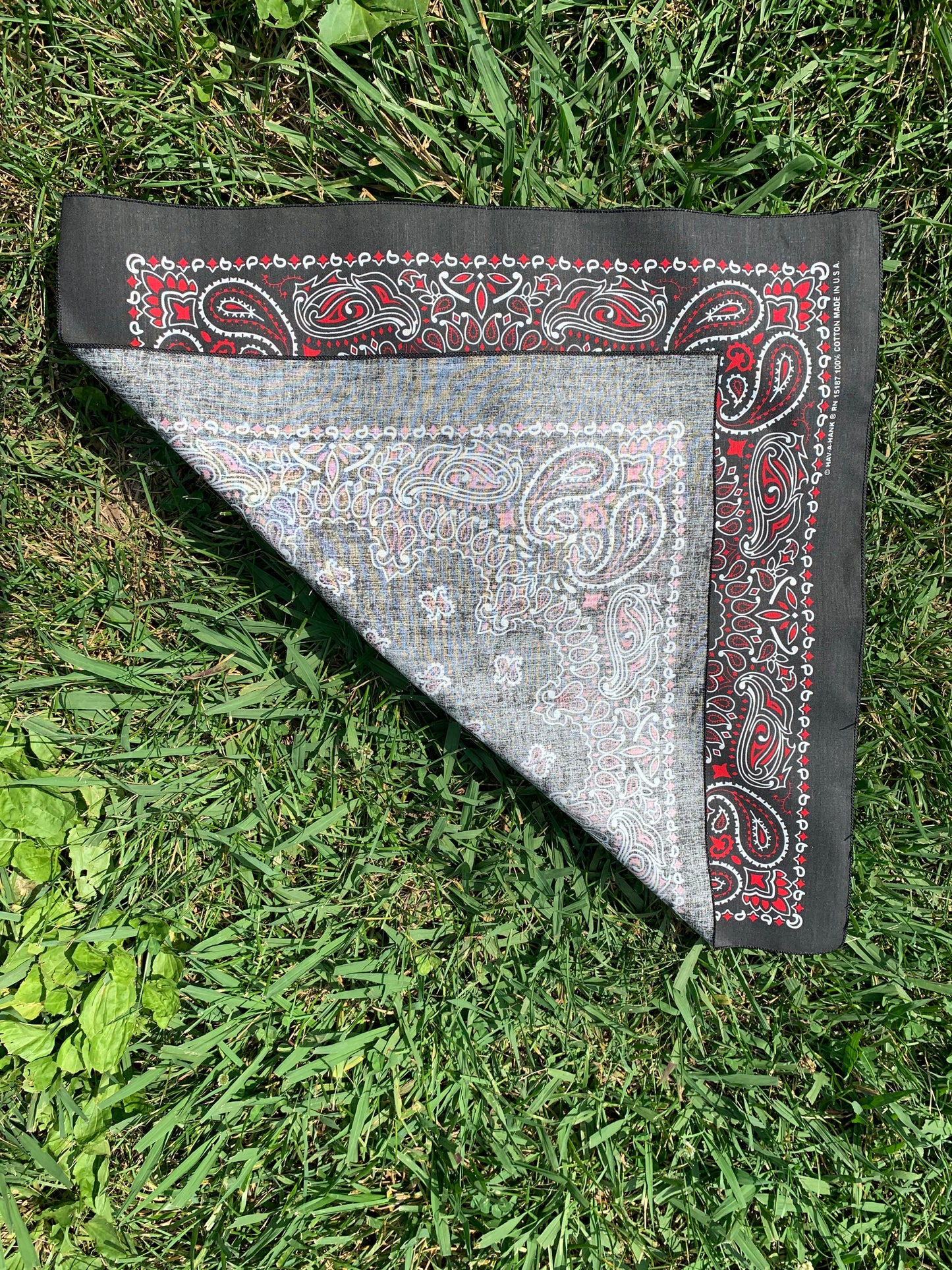 Black Red Paisley Single Side Print