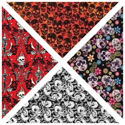 Skull Bandanna Bundle Pack of 4 Imported