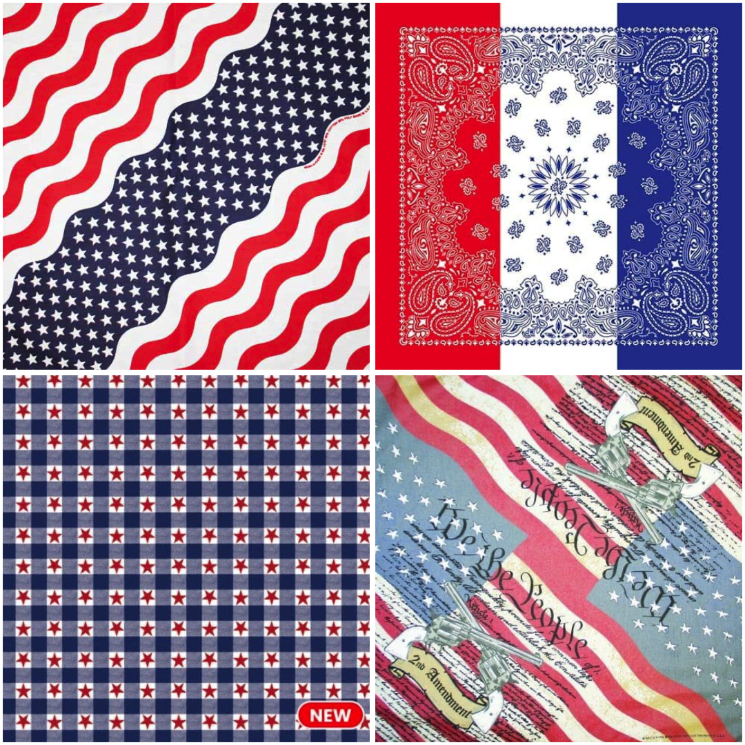 Patriotic Bundle #1-4 Pack of Bandannas